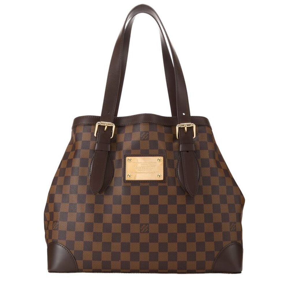 Louis Vuitton Brown Damier Ebene & Vachetta Leather Hampstead Pm (Authentic